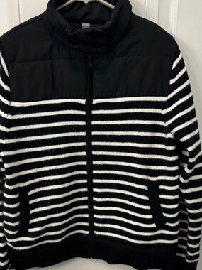 Lou & Grey Black and White Striped Jacket L